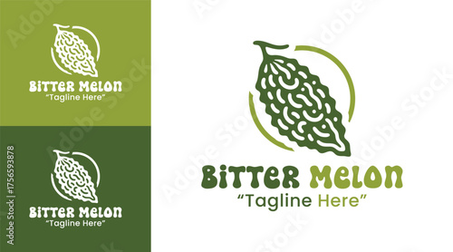 Bitter Melon Logo Clean Minimal Vegan Brand Design
