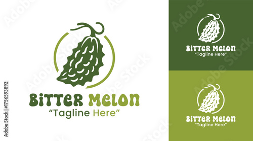 Bitter Melon Logo Modern Eco Restaurant Branding