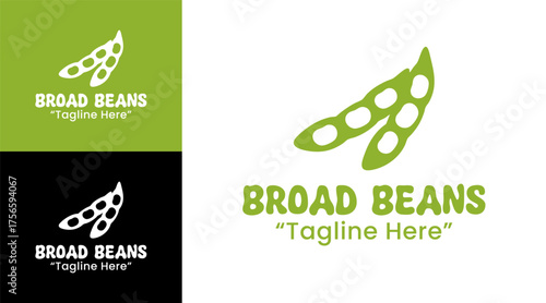 Modern Broad Beans Logo for Vegan Brand Identity
