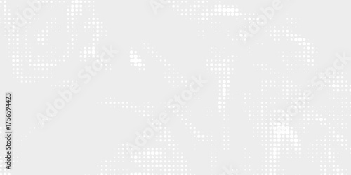 Dot white gray wave light technology texture background. Abstract big data digital concept.