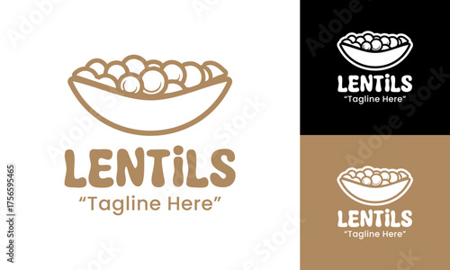 Geometric Lentils Logo for Vegan Food Identity