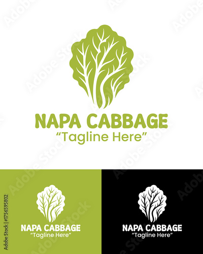Elegant Napa Cabbage Logo for Farm and Food Branding