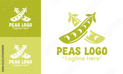 Minimalist Green Peas Logo for Eco Food Brands