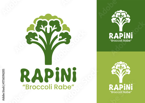 Rapini Logo Modern Minimalist Green Vegetable Identity