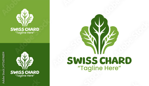 Colorful Swiss Chard Emblem for Organic Food Identity