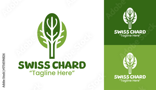 Minimal Swiss Chard Icon for Healthy and Organic Brands