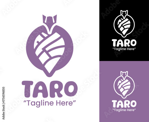 Organic Taro Logo for Vegan and Farm Product Identity