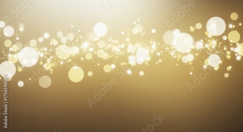 Festive Gold Glitter Bokeh Lights Shimmering Holiday Background