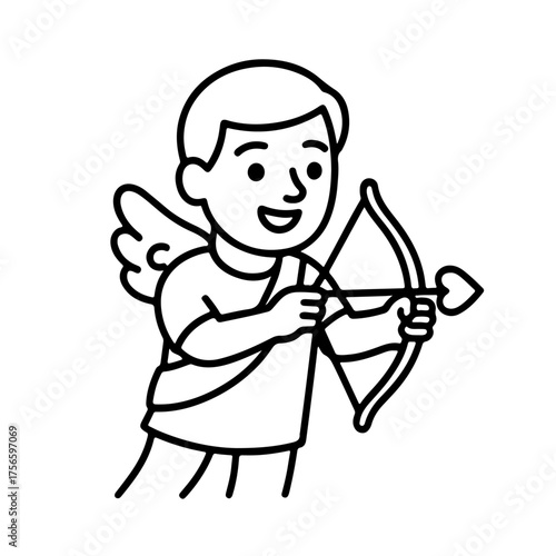 outline icon man in a Cupid costume vector on a white background
Vector icon on a white background