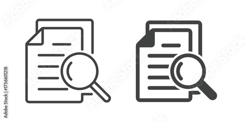 Document Icon. Line and glyph solid icon