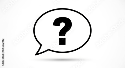 Question mark in speech bubble, a symbol of inquiry, uncertainty, and the search for answers