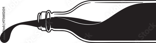 Pouring Liquid from Bottle Illustration
