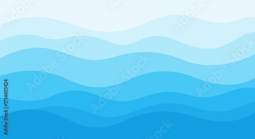 Minimalist Vector Background with Wavy Blue Layers in Modern Style for Digital and Print Design