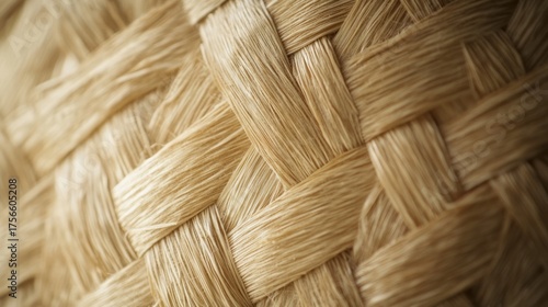 Close-up woven light beige basket texture