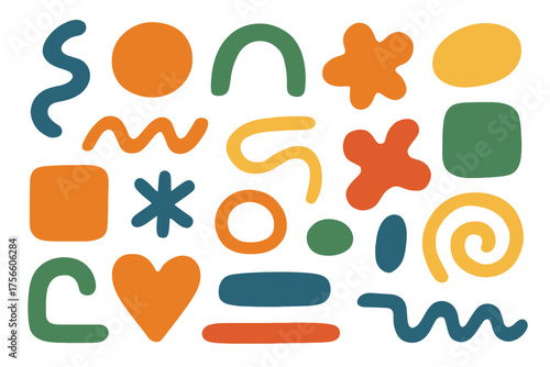 Abstract colorful shapes in various forms and designs  