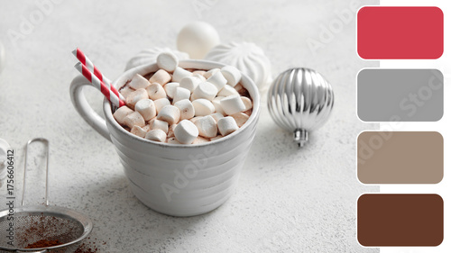 Cup of hot cocoa with marsh...