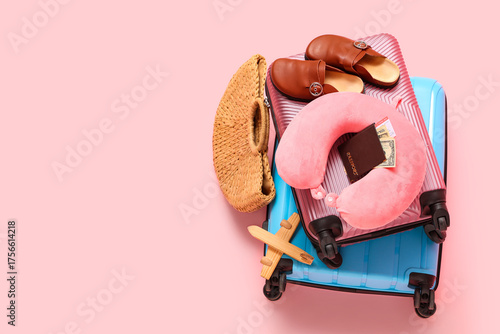 Suitcases with travelling b...