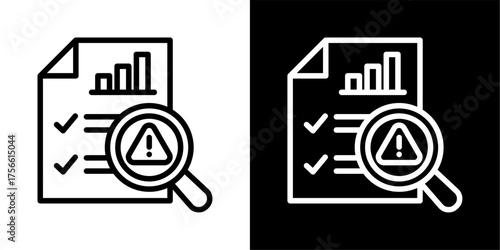 Risk Analysis Icon Of Line Black And White Style Vector Illustration 