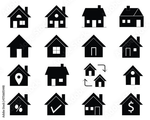 Smart Home and Connected House Icon Set – Vector Line and Graphic Designs for IoT and Wireless Technology