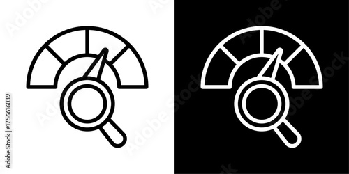 Benchmark Icon Of Line Black And White Style Vector Illustration 