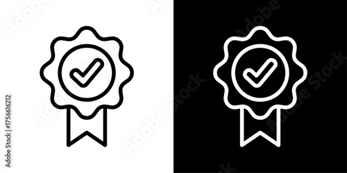 Assurance Icon Of Line Black And White Style Vector Illustration 