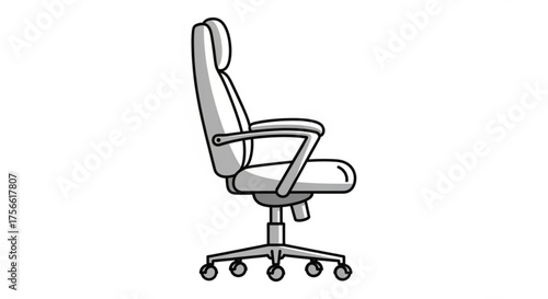 Illustration of a modern office chair, perfect for workspace design and furniture concepts in a minimalist style
