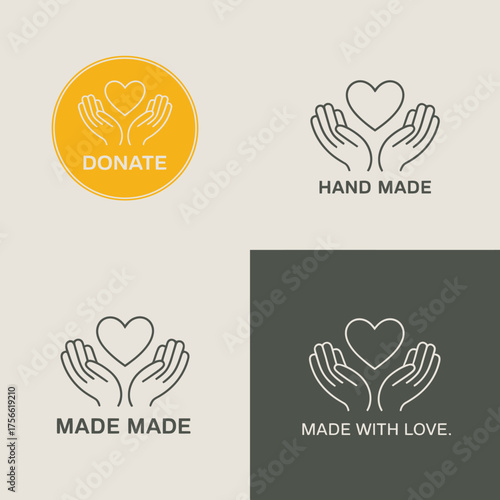 A vibrant illustration depicting hands holding a heart, symbolizing love and support. This eye-catching design invites viewers to donate and contribute to a noble cause.