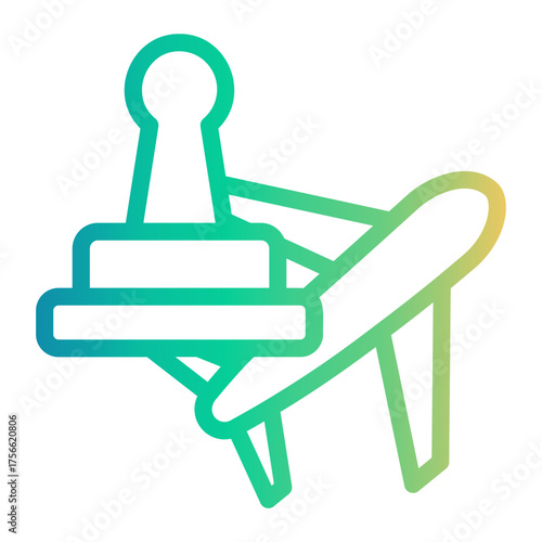 airplane Line Gradient Icon