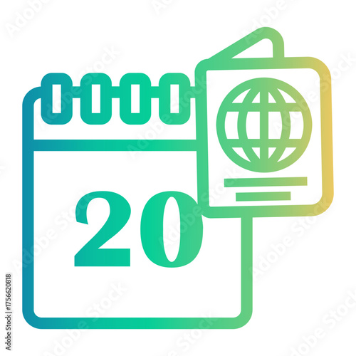 calendar Line Gradient Icon