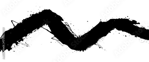 Vector abstract wavy ink brush stroke	