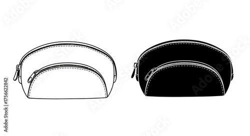 Cosmetic Bags Line Art Duo in Black and White