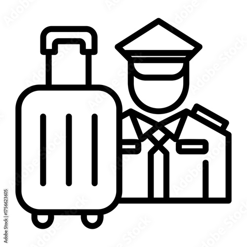 security personnel Line Icon