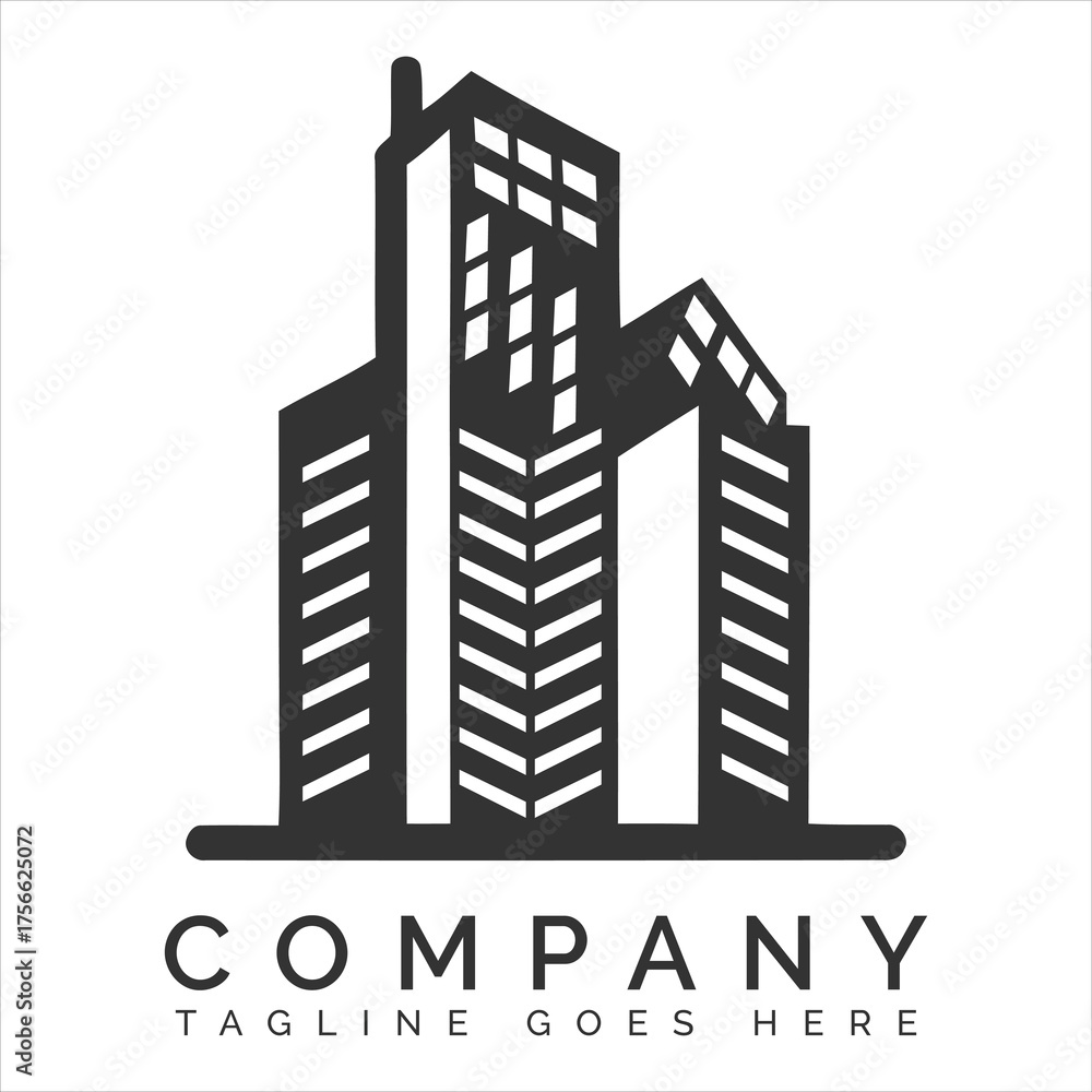 Obraz premium Tall buildings with windows architecture city