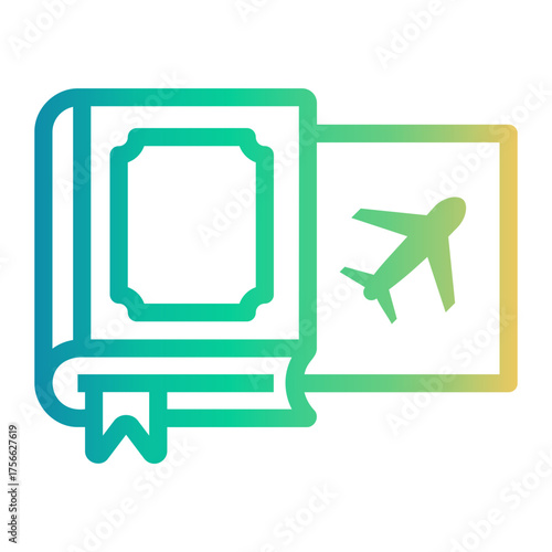 book Line Gradient Icon