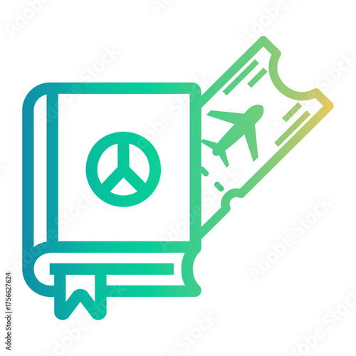 book Line Gradient Icon