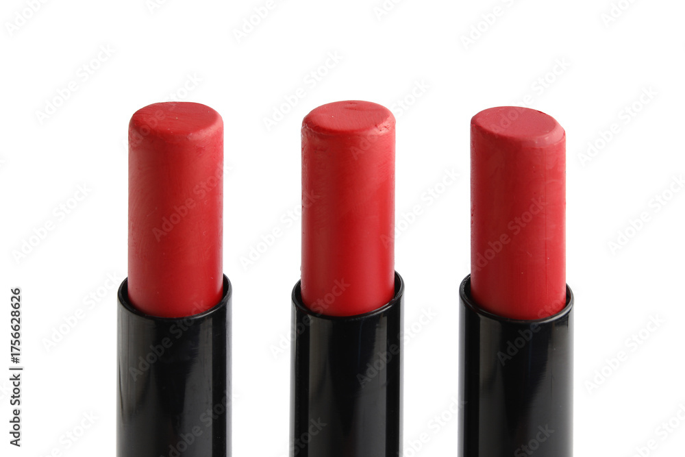 Obraz premium Red lipsticks on white background