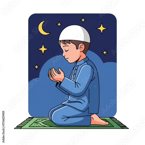Boy in Prayer A Moment of Faith and Devotion.