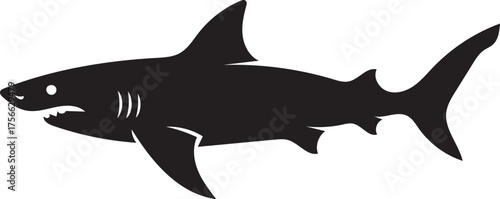 Black Shark Silhouette Icon Keywords: shark, animal, wildlife, icon, silhouette, black, marine