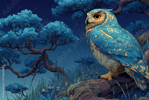 Mystical Owl in a Nighttime Japanese Garden

Category Graphic Resources