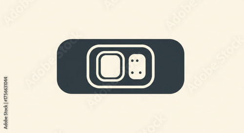 Adhesive bandage, a simple illustration of a plaster, representing first aid and wound care for injuries, with a beige background for contrast