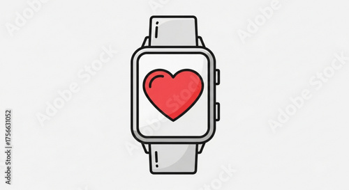 Smartwatch displaying a heart rate, symbolizing health monitoring, fitness tracking, and modern technology for wellness management