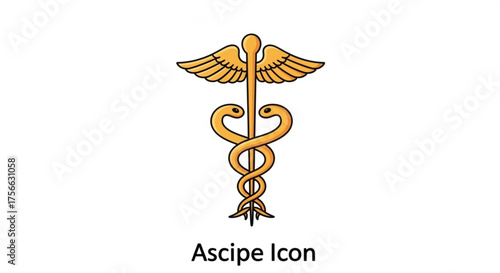 Asclepius staff, a symbol of medicine and healthcare, representing healing, medical profession, and pharmaceutical industry
