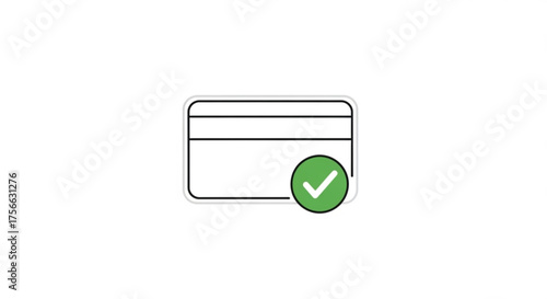 Credit card with check mark symbol of successful payment, approved transaction, or verified account modern design for finance and banking