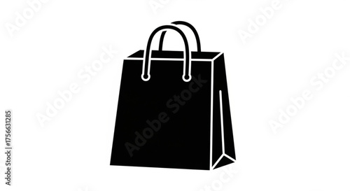 Shopping bag icon, a symbol of retail and consumerism, representing the act of purchasing goods and services in a store or online