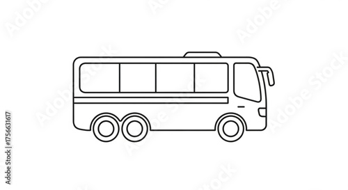 Illustration of a bus, perfect for transportation themes, travel designs, or educational materials with a clean and simple style