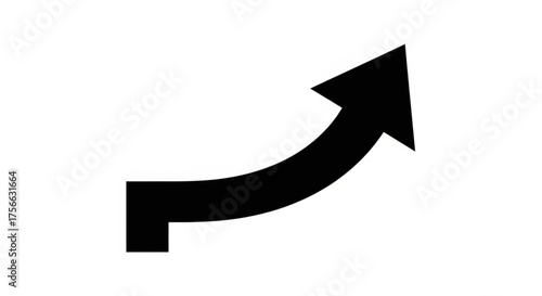 Black arrow pointing upwards and to the right, indicating growth, progress, or a positive trend