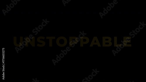 Text Animation with Gold Effect - Unstoppable Golden Text Animation on Black Background.