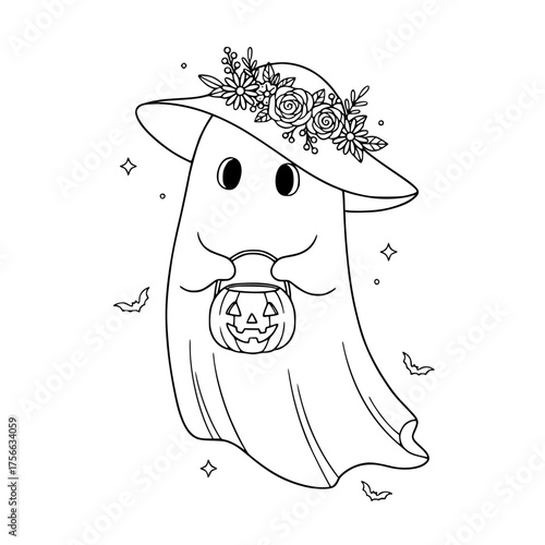 Sweet ghost girl with flower crown