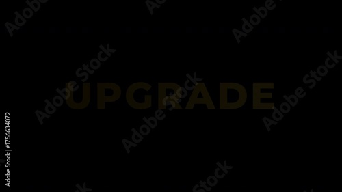 Text Animation with Gold Effect - Golden UPGRADE Text Animation on Black Background.