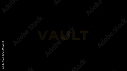 Text Animation with Gold Effect - Golden VAULT text on a black background a minimalist and striking visual.